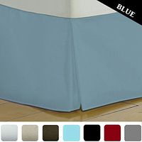 Egyptian Bed Skirt Comfortable, Long Staple Fiber Durable, 14" /Queen/Blue Colors