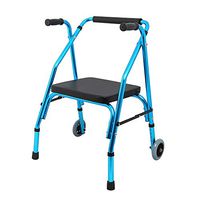 ZAIHW Two Wheeled Walker with Seat (Color : Blue)