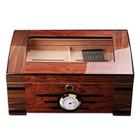FEI JI Cigar Desktop Humidor Cigar Humidors - Cigar Box Cedar Wood Cigar Humidors Transparent Glass Window Cigar Box Cigarette Cigar Cabinet Piano Paint Size: 350x238x160mm