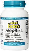 Natural Factors - Acidophilus & Bifidus, Promotes Well-Being & Digestive Health, 90 Capsules