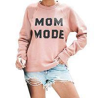 Meikosks Women's Crewneck Long Sleeve Pullover Letter Print Sweatshirts Casual Tops Ladies T-Shirt Pink
