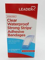Leader Advanced Antibacterial Clear Waterproof XL Strong Strip Bandages, 10 Count (Pack of 2)