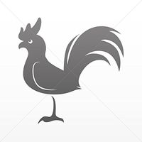 Decal Stickers Rooster Cockerel Gallus Hobbies Motorbike Vehicle Table Gray Dark (8 X 7.91 In)