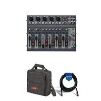 Behringer XENYX 1002B Small Format Mixer with XENYX Preamps, 10 Input Channels, 10Hz to 20kHz Frequency Response - Bundle with Equipment/Mixer Bag, 20' Heavy Duty 7mm Rubber XLR Mic Cable