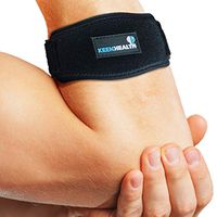 Keenhealth Adjustable Elbow Strap (1 Piece) - Arm Brace for Tennis Elbow, Tendonitis, and Arthritis - Support for Tennis, Golf, Weightlifting, and Basketball - High Quality and Durable Design