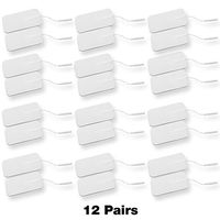 24 PCS Reusable TENS Unit Patches 2"x4" Rectangular with Industry Leading Self-Stick Performance and Non-Irritating Design (12 Pairs)