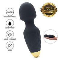 10 Different Speed USB Charging Waterproof Massager, Powerful for Personal Care Thrusting Massage Skin-Friendly Silicone (Black)