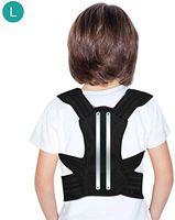 Back Posture Corrector for Kids and Teens, Adjustable Upper Back Brace Clavicle Support Brace with Soft Shoulder Pads and Elastic Belts for Thoracic Kyphosis, Improve Slouching and Humpback - L