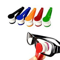 Sohapy 5 Pack Mini Sun Glasses Eyeglass Microfiber Spectacles Cleaner, Mini Microfiber Glasses Eyeglasses Cleaner Cleaning Clip, Soft Brush Cleaning Tool(5 Colors)