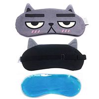 Winshope Cooling Sleeping Eye Mask for Puffy Eyes,Cute Cat Cold Eye Mask with Gel Inserts for Dark Circles,Relaxation
