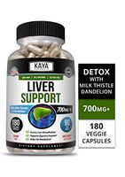 Kaya Naturals Liver Support Vegetarian Capsules, 180 Count, Cleanse, Detox & Repair Formula with 22 Herbs Including MilkThistle Extracts, Beet, Artichoke, Dandelion, Chicory Root (180 Capsules)