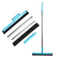 Everyfit 180 Degrees Rotation Floor Squeegee Water Squeegee Floor Wiper Cleaning Hair Tools Foam with 50" Handle for Garage Tile Shower Hair Floor Wiper