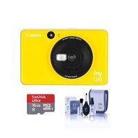 Canon Ivy Cliq Instant Camera Printer - Bumble Bee Yellow - Bundle with 16GB Micro SDHC Card, Cleaning Kit