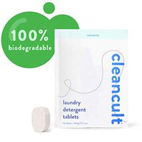 cleancult Laundry Detergent Tablets | Biodegradable, Non Toxic, Sensitive Skin Safe, Natural Ingredients, Reduced Waste Packaging, Unscented, 18 Count, with Shatter Resistant Glass Container