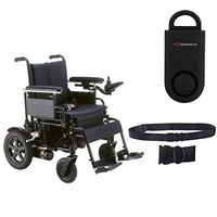 Drive Cirrus Plus EC Folding Power Wheelchair, 20" Seat & Free 130 dB Black Personal Safety Alarm/Siren! + Black Belt!