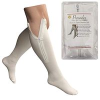Presadee Original White 20-30 mmHg Firm Compression Leg Zipper Closed Toe Socks (2X-Large)