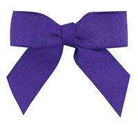 Reliant Ribbon 5173-91405-3X2 Grosgrain Twist Tie Bows - Large Bows, 7/8 Inch X 100 Pieces, Regal Purple
