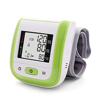 Yongrow Medical Digital Fully Automatic Wrist Blood Pressure Monitor with Large LCD Screen Display Heart Beat Rate Pulse Meter Tonometer (Green)