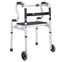 Home-Canes III- Old Man Walker/Walking Aid/Standing Walker/Lower Leg Walking Walker/Standing Frame Aluminum Alloy Disabled Walking Aid Adjustable Height Foldable Walking Bracket