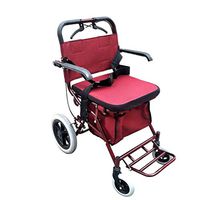 wheelchair 2 in 1 Rollator Walker Walking Frame/Folding Transfer, Padded Seat & Backrest, Lockable Brakes, Foot Rests and Belt for Safety, Suitable for Elderly Users
