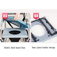 wheelchair Shower, Aluminum Alloy Toilet Toilet Bowl for Handicap, Elderly, Injured Pregnant Women and Disabled Shower Chair,Portable Transit Travel Chair with Dining Table