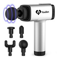 [Third Generation]Personal Massage Gun, Youlisn Portable Hand Held Deep Tissue Muscle Massager, Professional Cordless Rechargeable Electric Massage Device with 4 Massage Heads