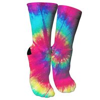 antspuent Colorful Tie-dye Compression Socks Unisex Printed Socks Crazy Patterned Fun Long Cotton Socks Over The Calf Tube