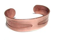 Wide Pure Copper Cuff Bracelet Adjustable for Men or Women 7" Wrist