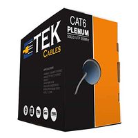 1000FT Cat6 Plenum Gray CMP 550Mhz 10Gigabit EIA TIA ETL Network Ethernet Solid Cable
