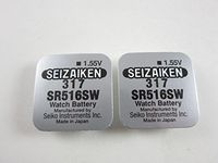 Seizaiken 2x SR516SW 317 SR516 1.55v Silver Oxide Button Cell Watch Battery Batteries - BRAND NEW in Factory Packaging