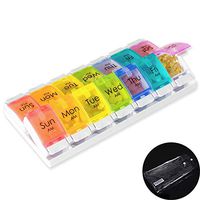 Weekly Pill Organizer 2 Times a Day(AM/PM), Large 7 Day Push Button Pill Box Case, Travel Pill Container, BPA Free Medicine Organizer, Kid Daily Pill Holder to Hold Fish Oil/Supplement and Medication