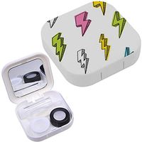 Portable Contact Lens Case Box Travel Kit Mirror + Bottle + Tweezers Container Holder [ Thunder ]