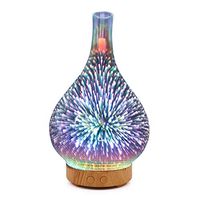LIERSI Aromatherapy Essential Oil Diffuser, Ultrasonic Whisper Quiet Cool Mist Humidifier with Warm White Color Candle Light Effect, Low Water Auto Shut Off,Brown