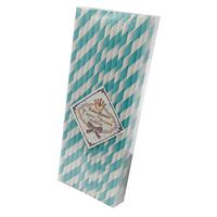 TrendBox 1 Box(50pcs) Reine Femme(TM) Strip Paper Straws for Drinking Birthday Wedding Baby Shower Party Celebration - Aqua Blue