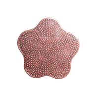 Fine Non-Slip Massage Pad for Bathroom Strong Suction Cup Floor Shower Mat,Shower Scrubber Cleaner Massager,Exfoliation, Acupressure Mat, Foot Cleaner (Pink)