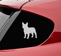 French Bulldog Standing Vinyl Decal Sticker (Satin Silver)