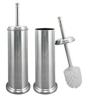 LDR Toilet Brush and Canister Metal Stem - Brushed Nickel Finish - Rust Resistant Construction - Slim Compact Design for Small Spaces - 2 Pack