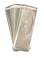 2.5" x 8'' inches Long Food Safe Adhesive Self-Sealing Resealable Clear Plastic Flat Cello Wrap Cellophane Candy Goody Pretzel Cake Pop Treat Gift Bags 100pcs