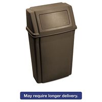 Rubbermaid Commercial Slim Jim Wall-Mounted Container, Rectangular, Plastic, 15 gal, Brown