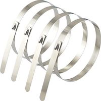 Spring-Sea 100pcs 11.8 Inches Stainless Steel Cable Ties Exhaust Wrap Coated Locking