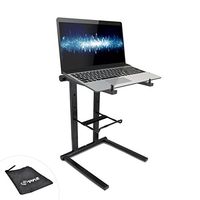 Pyle Portable Folding Laptop Stand - Standing Table with Foldable Height and Secondary Accessory Tray for iPad, Tablet, DJ Mixer, Workstation, Gaming and Home Use with Bag - PLPTS35