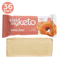 Kiss My Keto Bars Low Carb Bars (3g Net) - White Chocolate Maple Donut, 36 Pack - Keto Protein Bars Low Carb Low Sugar | Keto Snack Bars with MCT Oils, Fiber, No Added Sugar