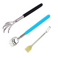 3pcs Back Scratcher Stainless Steel Extendable Back Itching Scalp Scratchers Massager Portable Itch Scratch Tool, Eagle Claw & Bear Claw & Hand Shape