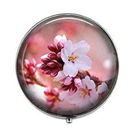 Cherry Blossom - Art Photo Pill Box - Charm Pill Box - Glass Candy Box