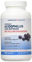 American Health Chewable Probiotic Acidophilus and Bifidum, Natural Blueberry Flavor Wafers - Supports Digestive Health, Intestinal Balance & Immune Function - Vegetarian - 100 Total Servings