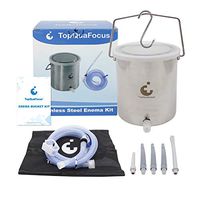 TopQuaFocus Stainless Steel Enema Bucket Kit, Enema Kit, 2 Quart 5.3" Tips for Man Woman