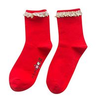 Christmas Thick Socks, Winter Women Warm Red Cotton Socks Christmas Xmas Gift Fashion Red Socks