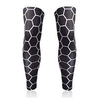 Compression Knee Sleeves Leg Socks Support for Running, Basketball & Court Sports- Helps Improve Circulation, Soothes Muscles and Wicks Away Moisture (1 Pair) (Black1, XXL)