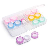 Travel 6 Pack Contact Lens Case Container Holder Storage Box Portable Contact Lens Travel Kits (See-Through)