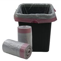 Qsbon 13 Gallon Tall Kitchen Drawstring Trash Bag, 125 Counts, Transparent Grey